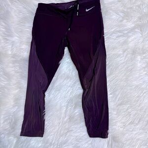 Nike dri fit burgundy leggings size L